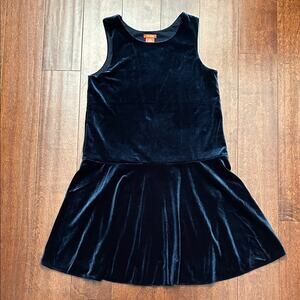 Joe Fresh Kids Navy Velvet Sleeveless Mini Dress, Size XL 14